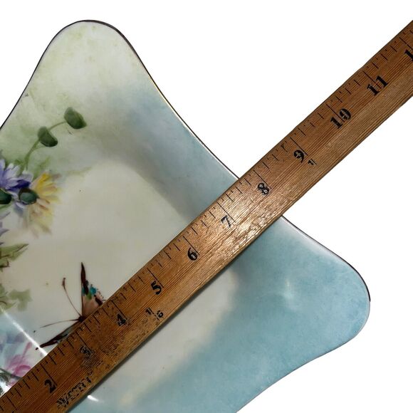 Cacilie butterfly roses Salad Dessert Plate 8 Inch saquare bavarian vintage rare - Picture 7 of 8